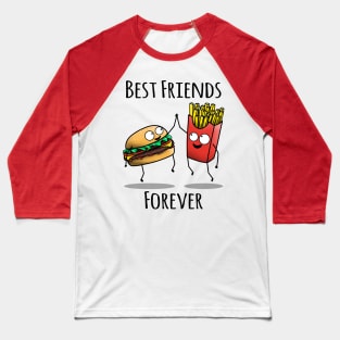 Cheeseburger and Fries BFF Baseball T-Shirt